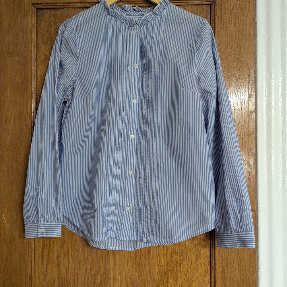 Women's JCrew Blue Button Down Striped Shirt